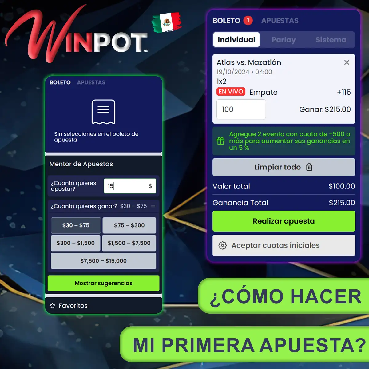 ¿Cómo puedo hacer mi primera apuesta?