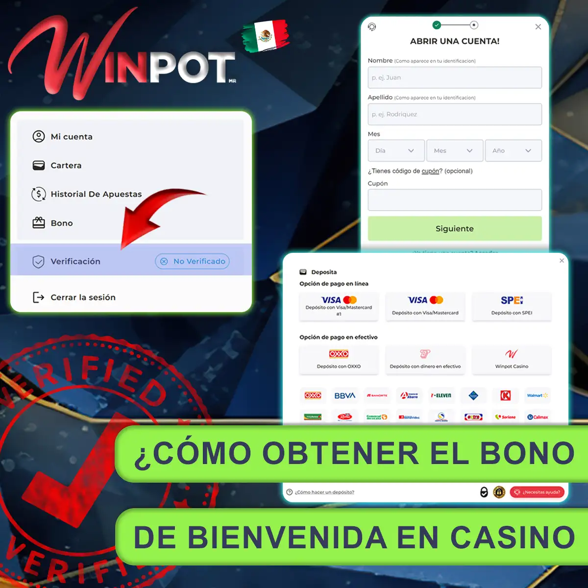 Cómo conseguir un bono de bienvenida en Winpot Casino