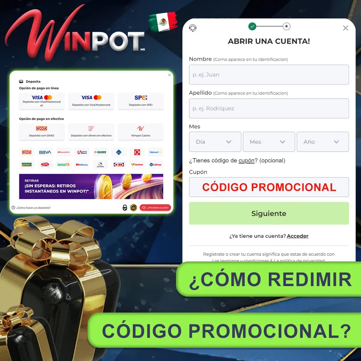 Cómo utilizar el código promocional Winpot