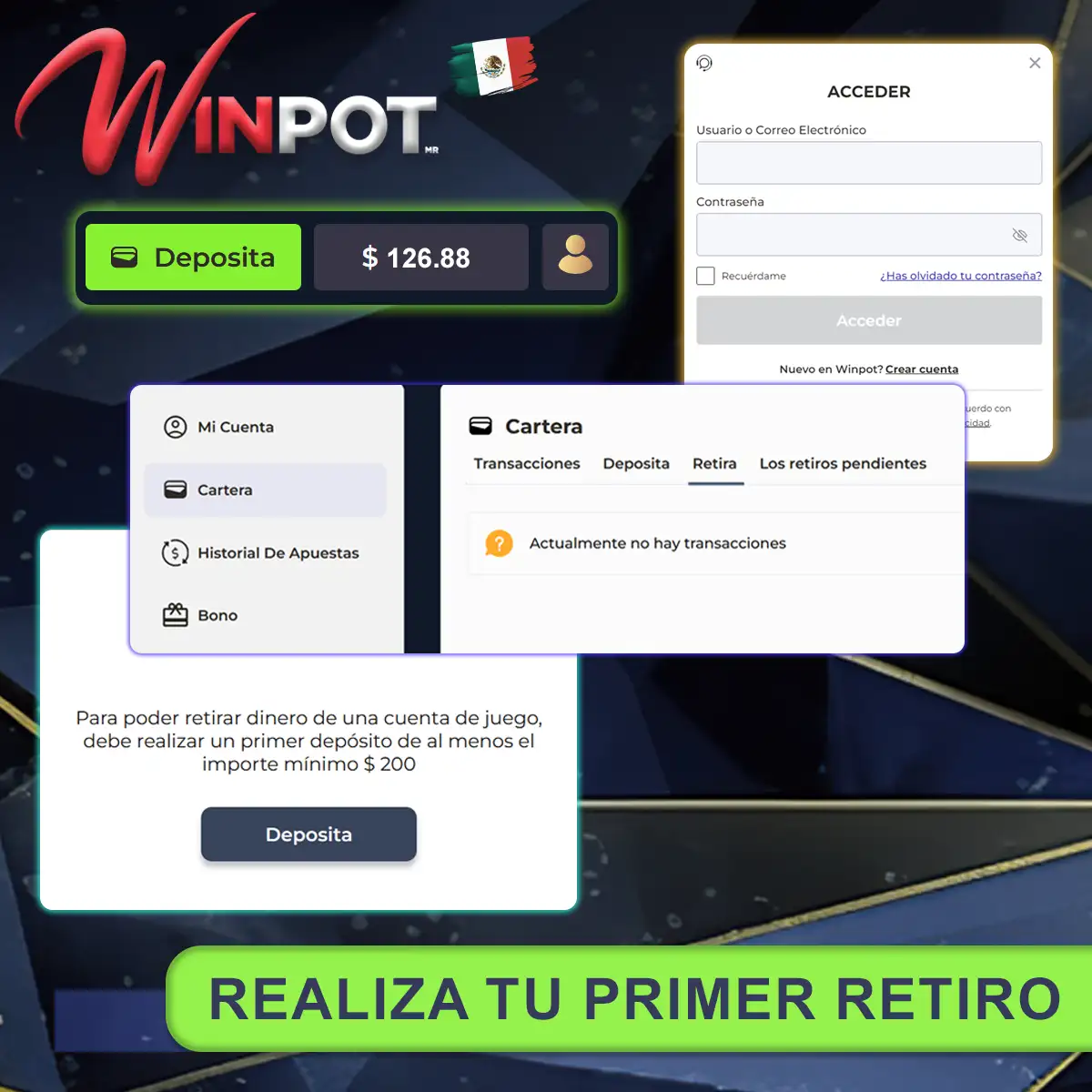 Retirar dinero por primera vez