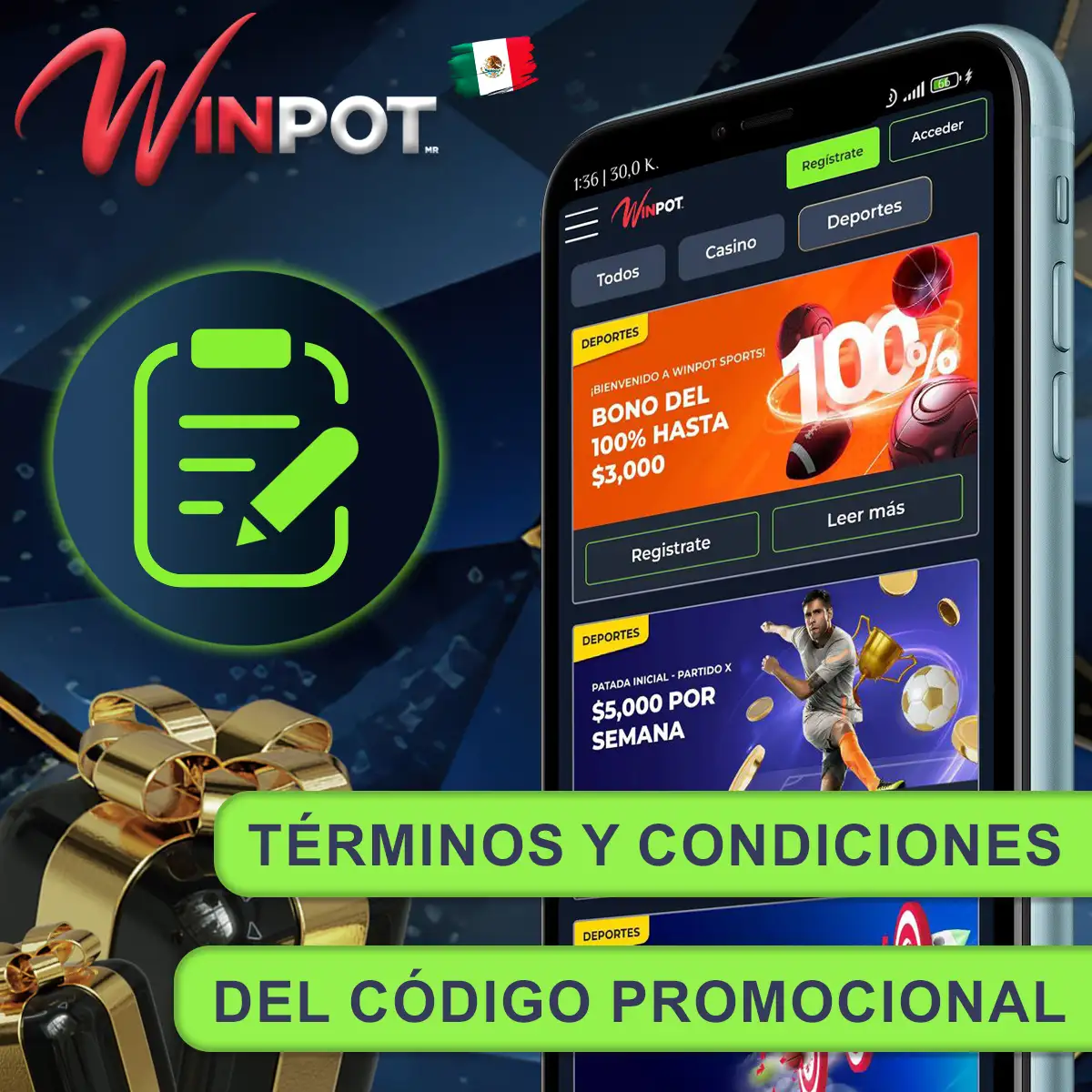 Código promocional winpot condiciones